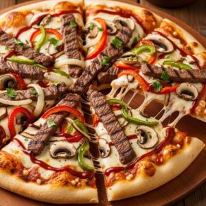Steak pizza